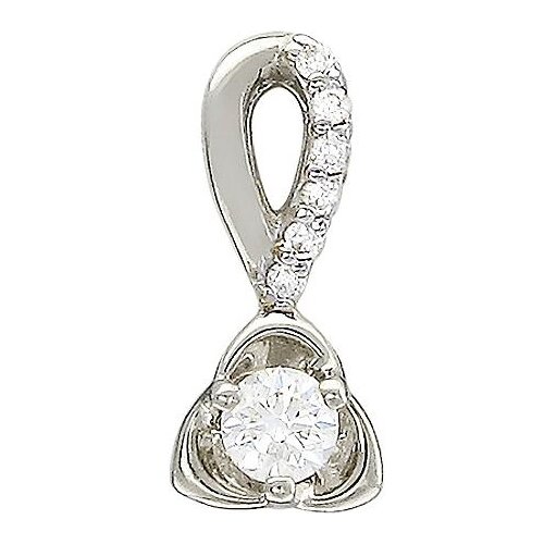 фото Эстет подвеска с бриллиантом из белого золота 01п626859