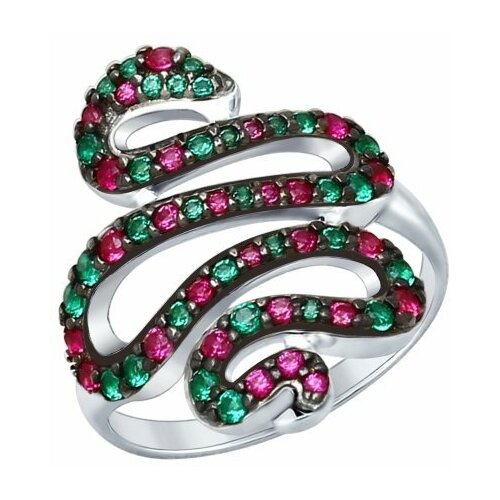 фото Серебряное кольцо sokolov 94012587 с фианитом, размер 19,5 diamant-online