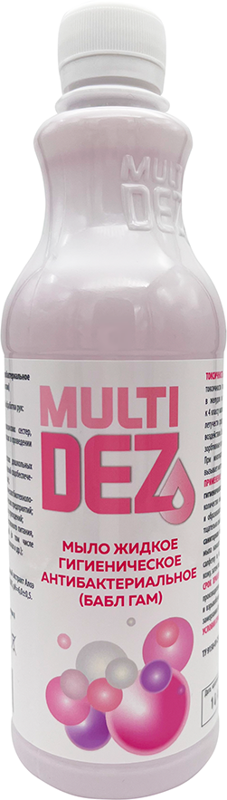 МультиДез, мыло жидкое гигиеническое с отдушкой бабл гам (пробка), 500 мл