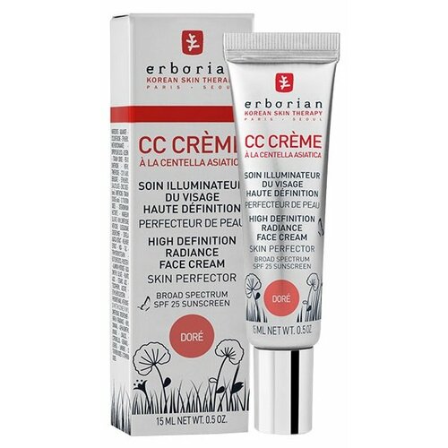 cc крем для лица secret skin сс крем придающий сияние spf50 pa talking Erborian CC крем Совершенное сияние, SPF 25, 15 мл/45 г, оттенок: dore