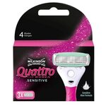 Wilkinson Sword / SCHICK / Quattro for Women Sensitive / Сменные кассеты для бритвы, 3 шт. - изображение