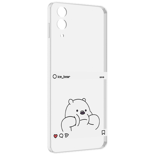 Чехол MyPads ледяной-медведь для Samsung Galaxy Z Flip 4 (SM-F721) задняя-панель-накладка-бампер
