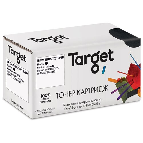 картридж tn 116 tn 118 для konica minolta bizhub 185 164 215 226 165 a1uc050 cet Тонер-картридж Target KM-TN116/117/118/119, черный, для лазерного принтера, совместимый