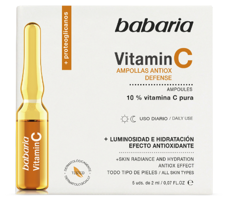 BABARIA Vitamine C Ampoules Skin Radiance and Hydration Antiox Effect Сыворотка для лица с чистым 10% Витамином C в ампулах, 2 мл, 5 шт.