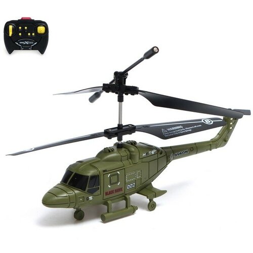 Вертолeт радиоуправляемый Армия, заряд от USB, свет, цвет зелeный 1 шт вертолет радиоуправляемый кнр армия заряд от usb свет зеленый пластик в коробке jl802 1