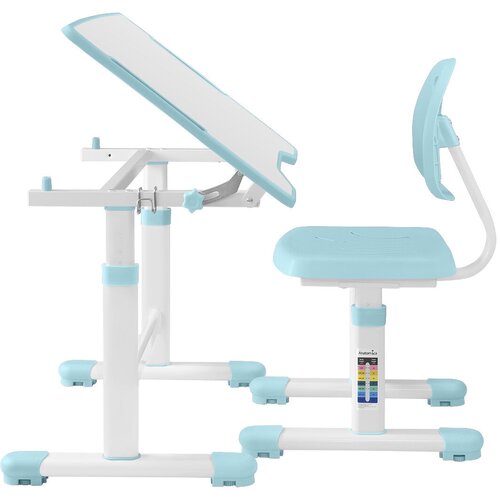 Комплект Anatomica Karina Lite парта + стул белый/светло-голубой