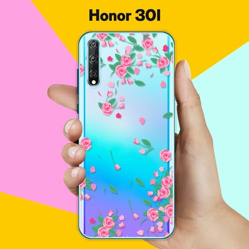 Силиконовый чехол Розочки на Honor 30i силиконовый чехол на honor 30i узор из такс для хонор 30 ай