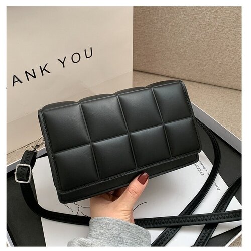 фото Сумка кросс-боди phg, фактура стеганая, рельефная, гладкая, черный