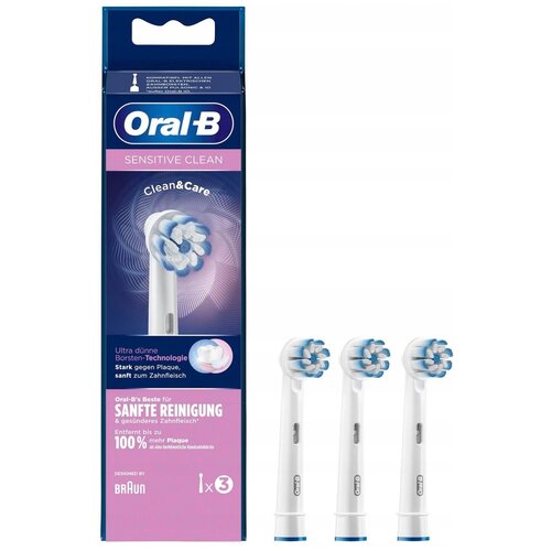 Набор насадок Oral-B Sensitive Clean для  ирригатора и вибрационой щетки, мягкая, белый, 3 шт.