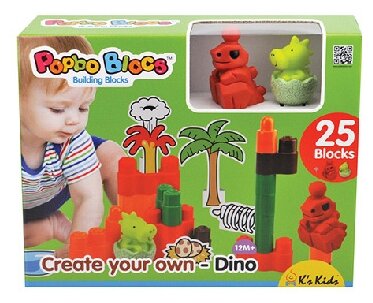 Конструктор Ks Kids Popbo Blocks KA10747 Дино, 25 дет.