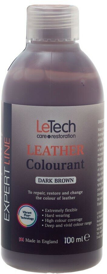 LeTech Краска для кожи Leather Colourant 100 мл, Dark Brown (тёмно-коричневый) - фотография № 1