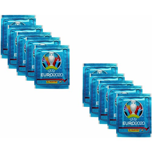 10 пакетиков наклеек Panini UEFA EURO 2020 (50 наклеек)