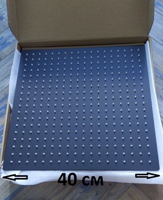 Душевая система скрытого монтажа чёрная матовая Mixxus KUB inner 004 BOX поворотный излив+лейка 40 см - фотография № 5