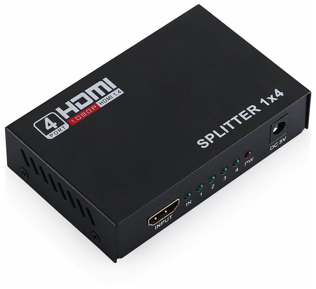 HDMI-разветвитель 1x4 с адаптером питания