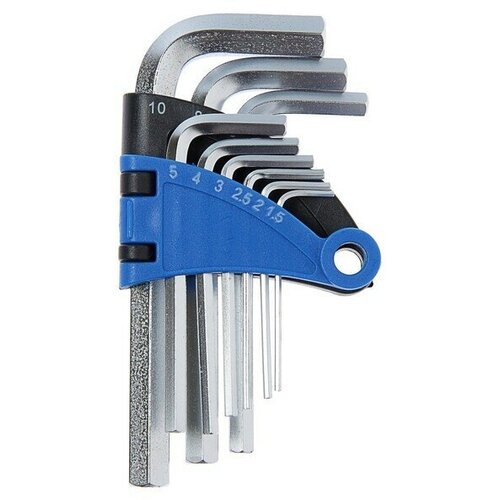 Набор ключей шестигранных CrV, 1.5 - 10 мм, 9 шт. набор шестигранных ключей 9 шт workpro wp222016