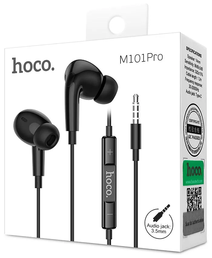 Наушники с микрофоном черные Hoco M101 Pro