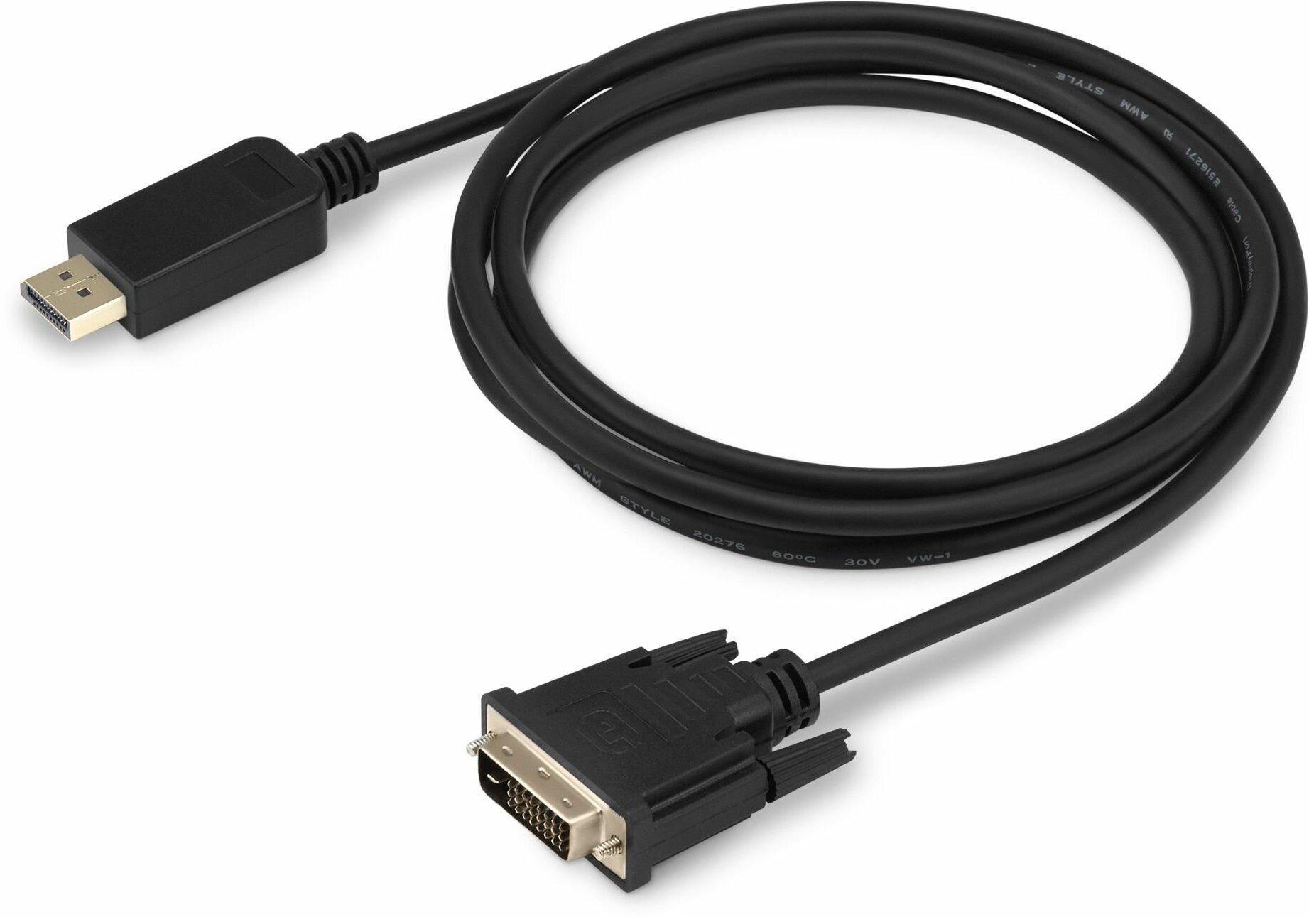 Кабель аудио-видео Buro 1.1v DisplayPort (m)/DVI-D (Dual Link) (m) 2м. позолоч. конт. черный (BHP DPP_DVI-2)