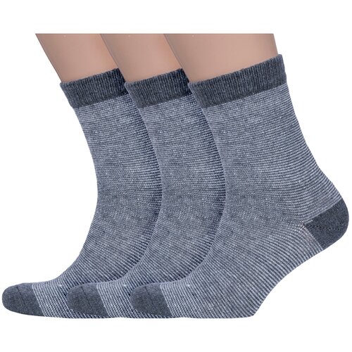 фото Мужские носки hobby line, 3 пары, размер 39-43, серый