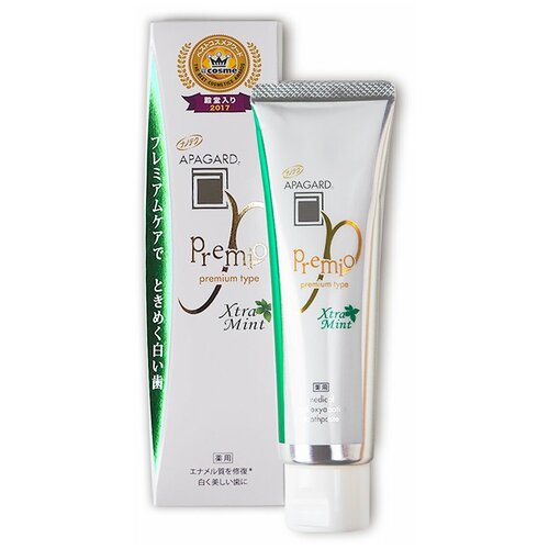 Зубная паста Apagard Premio X-mint для укрепления эмали свежесть вкус лимонной мяты 53 гр Япония 1890₽