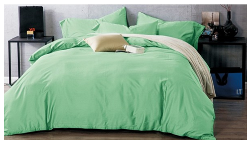 Комплект постельного белья Valtery LS-10, семейное, хлопок, зелeный