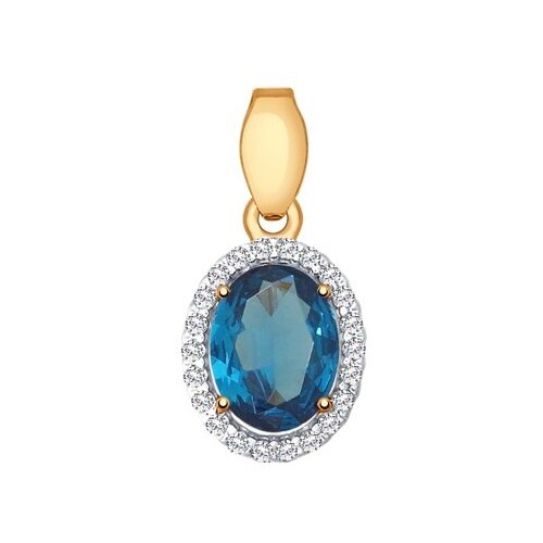 фото Sokolov подвеска из золота с синим топазом и фианитами 731658