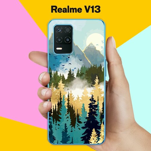 Силиконовый чехол на realme V13 Пейзаж 12 / для Реалми Ви 13 5 Джи силиконовый чехол на realme 5 пейзаж 13 для реалми 5