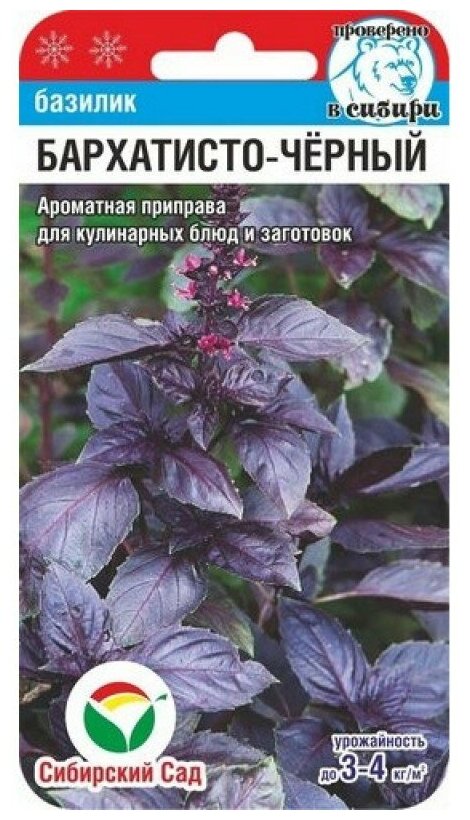 Базилик Бархатисто-черный 0,5г (Сиб сад)