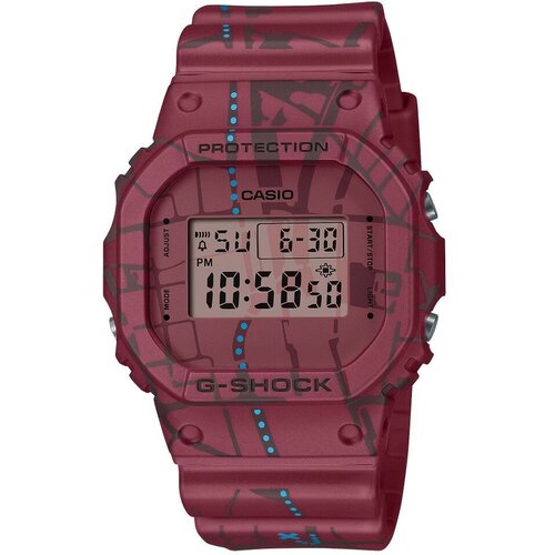 Наручные часы CASIO G-Shock, красный, бордовый dw f01 биометрический отпечаток пальца 2 4 дюйма часы времени посещения проверка работника регистратор простое использование