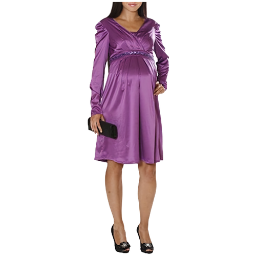 фото Платье шелковое для беременных, будущих мам, размер 42, фиолетовый свит мама