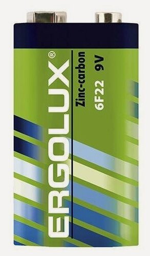 Изображение товара Элемент питания солевой "крона" 6F22 SR1 6F22SR1 9В Ergolux 12443