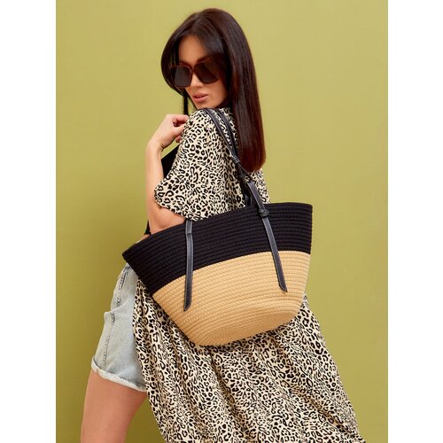 фото Сумка-шоппер dorizori модель 6 бежевый с черным