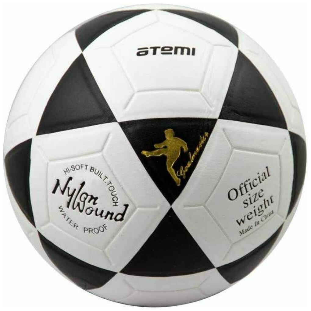 Мяч футбольный Atemi GOAL PVC бел/черн. р.5 ламинир окруж 68-71 00000136427, 1572758