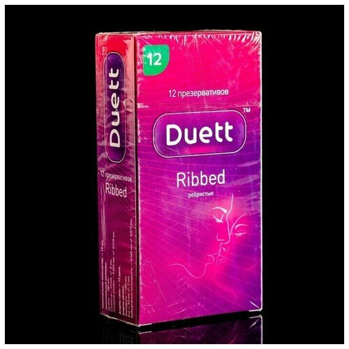 DUETT Презервативы DUETT ribbed 12 шт. презервативы duett ribbed ребристые 12 штук