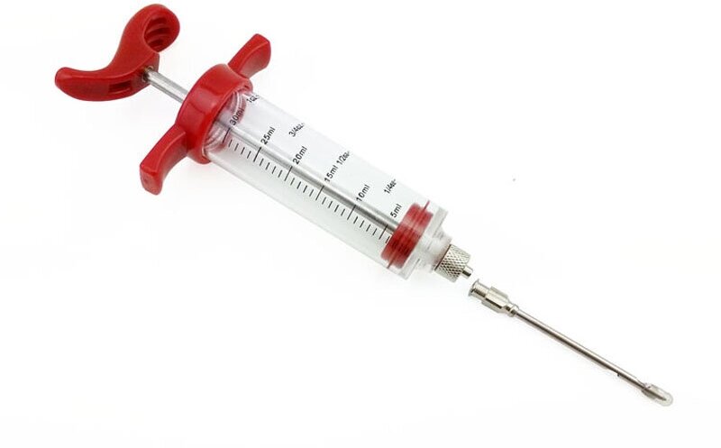 фото Шприц-инжектор кулинарный для маринада и специй/Шприц для мяса прозрачный 30мл/Шприц для маринада