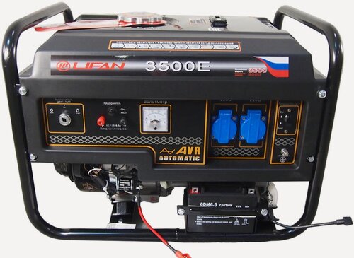 Изображение товара Генератор бензиновый 3 квт LIFAN 3 GF-7 (LF3500) 220 В / 12 В, 3 / 3,5 кВт, 50 Гц, 7 л. с.