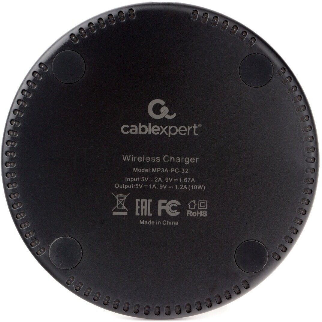 Беспроводное зарядное устройство Cablexpert MP3A-PC-32, 10 Вт, 3 А, черное - фотография № 6