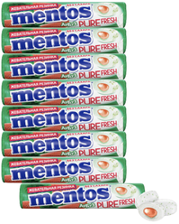 Жевательная резинка MENTOS Pure Fresh Арбуз (8 шт. x 15.5 г)