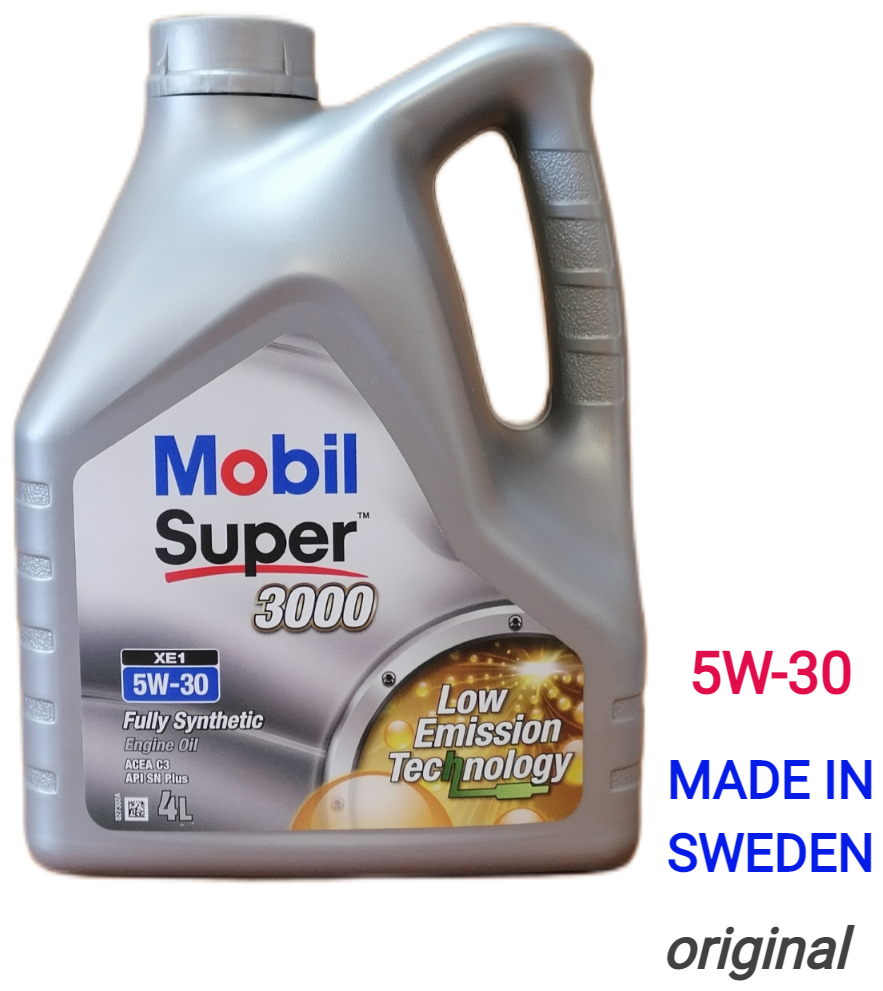 Синтетическое моторное масло Mobil Super 3000 XE1 5W-30 4л Швеция 154766