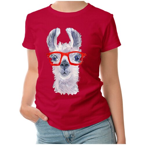 фото Женская футболка «умная лама» (m, черный) roly