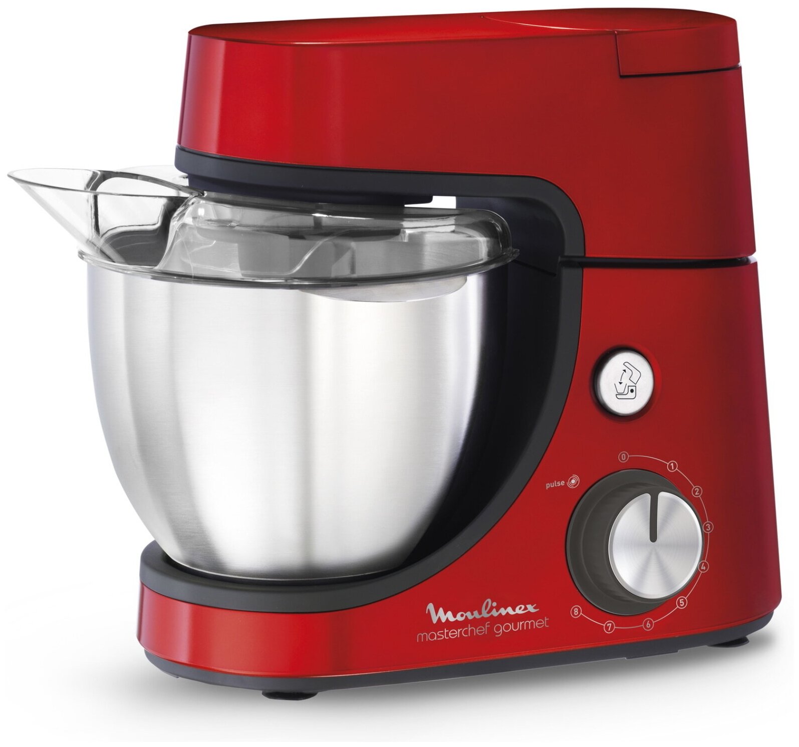 Кухонная машина Moulinex Masterchef Gourmet QA530G10, красный, 1100 Вт, 4,6 л, импульсный режим