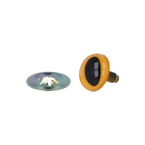 HobbyBe Глаза c кошачьим зрачком с шайбами, CAE-12, 24 шт оранжевый 12 мм 10 см