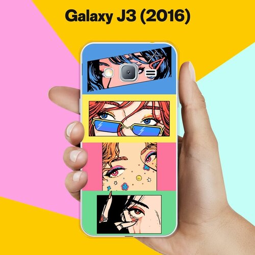 Силиконовый чехол на Samsung Galaxy J3 (2016) 4 кадра / для Самсунг Галакси Джи 3 2016 силиконовый чехол на samsung galaxy j3 2016 девушка для самсунг галакси джи 3 2016