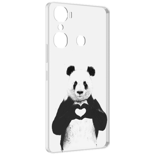 Чехол MyPads Влюбленная панда для Infinix Hot 12 Pro задняя-панель-накладка-бампер