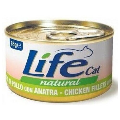 Влажный корм для кошек LifeCat с курицей, с уткой 85 г (кусочки в соусе)