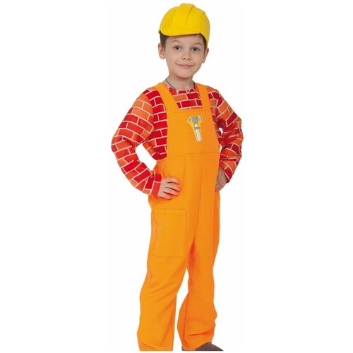 Карнавальный костюм Строитель, детский, размер S (рост 116-122) серия Профессии костюм детский солдат 116 122