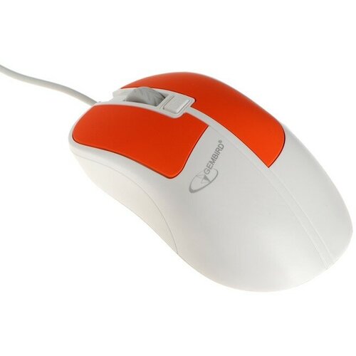 Gembird Мышь Gembird MOP-410-GRN, проводная, оптическая, 1600 dpi, USB, оранжевая