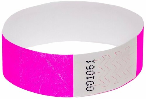 Слейв-браслет Tyvek, 100 шт., размер 25 см, размер one size, диаметр 5 см, розовый