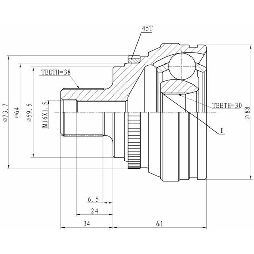 ШРУС наружний AUDI 100/A6C4 91-97 GIK04073 GANZ