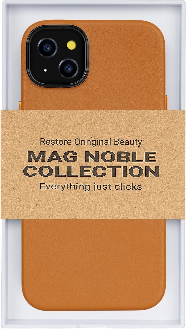 Чехол с MagSafe для iPhone 14 Plus MAG NOBLE COLLECTION-Коричневый