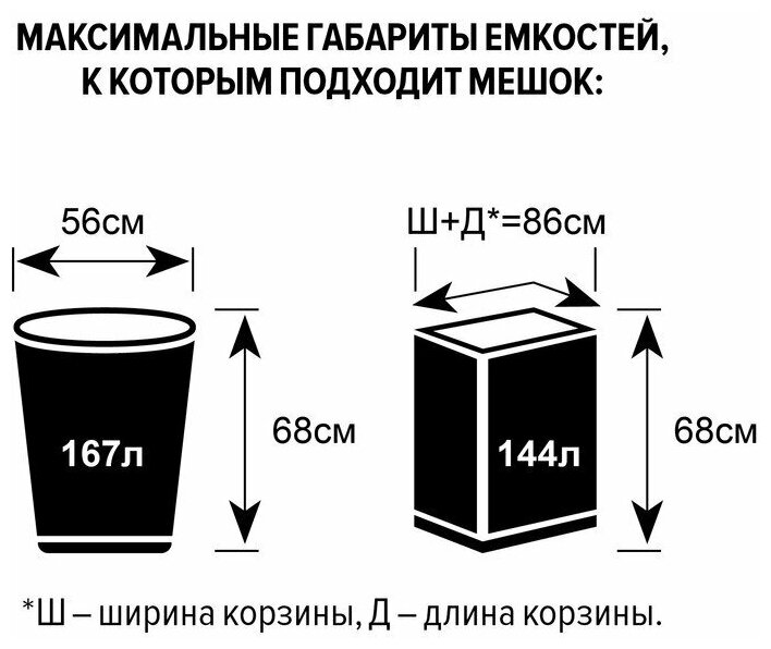 Мешки для мусора Концепция Быта Удачные, 35 мкм, 180 л, ПВД, рулон 10 шт - фотография № 6